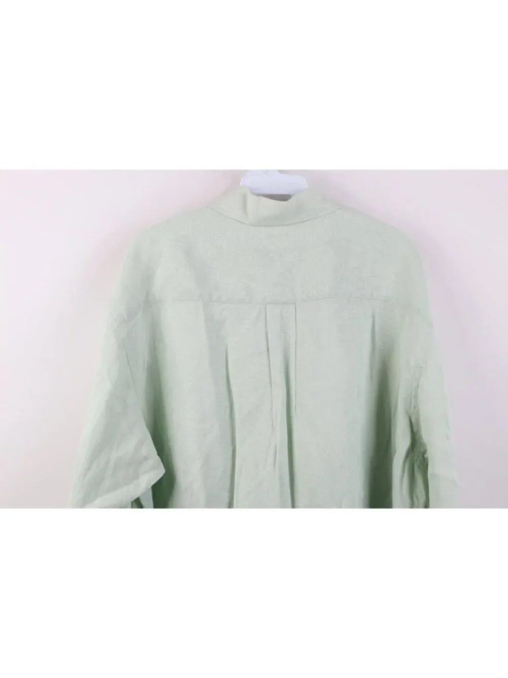 Vintage Y2K 2001 Banana Republic Mens Medium Irish Linen Button Shirt Green
